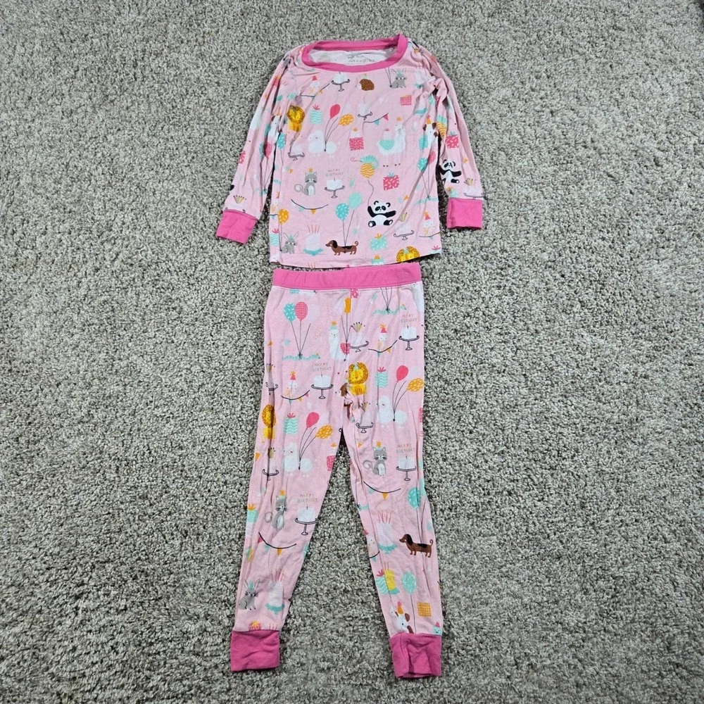 Little Sleepies Pink Party Animals 2pc Pajama Set - Size‎ 18-24M